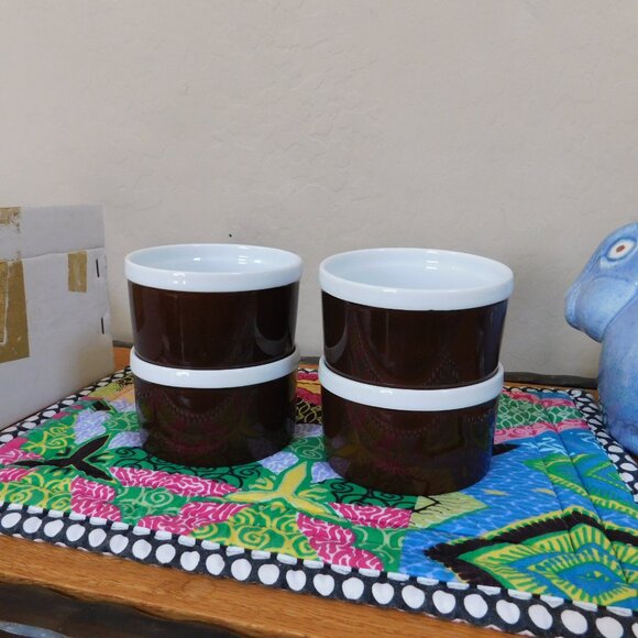 NIB Fitz & Floyd 4 La Ronde mod brown porcelain oven / table ramekin baking dish - Picture 15 of 15